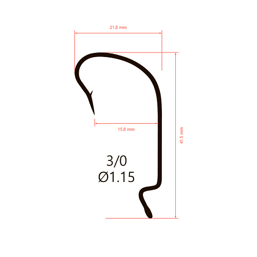 Крючки офсетные Saikyo BS-3312 Offset Hook