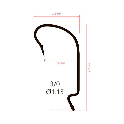 Крючки офсетные Saikyo BS-2312 Offset Worm