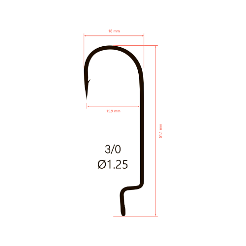 Крючки офсетные Saikyo BS-2314 Offset Round Bend Worm
