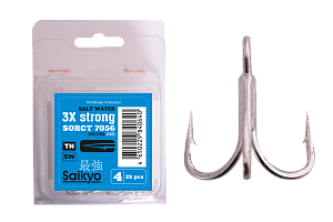 Крючки Saikyo тройн.7056 TN 3X №  4 (25шт)
