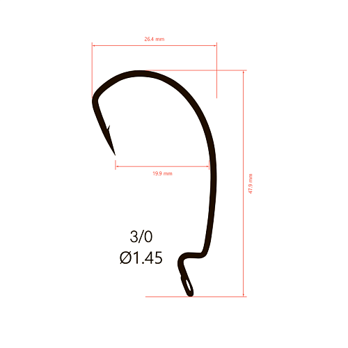 Крючки офсетные Saikyo BS-2317 Magna Super Lock Worm
