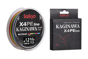Шнур Saikyo KAGINAWA X4PE 150m, зеленый #0,6 (0,128mm), 4,5kg