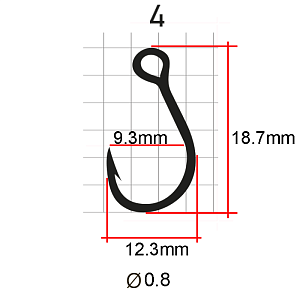 Крючки Saikyo SS075-BN IN-LINE EYE №4 (10 шт.)