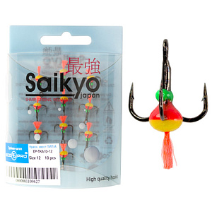 Тройник-капля Saikyo с красн. хвост. тип A  №10 ( 10шт)