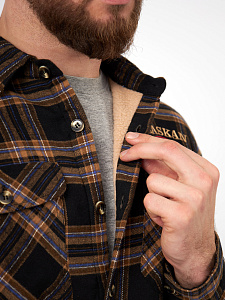 Рубашка Alaskan с мех. подкл. коричн. клетка    XS