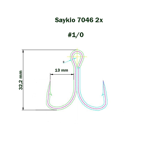 Крючки тройные Saikyo 7046 2X