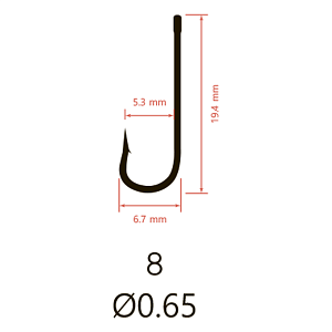 Крючки Saikyo KH-9282 BN LONG SHANK №8 (10 шт.)