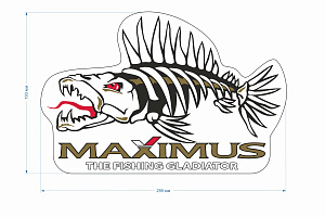 Наклейки Maximus &quot;Рыба&quot; бел/пл  295*193