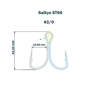 Крючки Saikyo тройн. ST66 № 2/0 (10 шт)