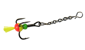 Тройник-капля с желт. хвост.+цепочка №14 (7шт)