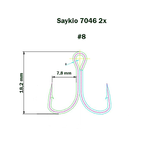 Крючки Saikyo тройн.7046 BN 2X №  8 (50шт)
