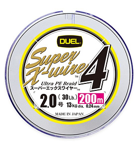 .. Duel PE Super X-Wire 4 200m 5Color-Yellow Marking #0,8 (0,15) 6,4kg