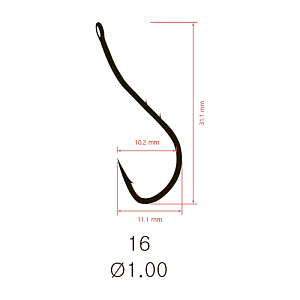 Крючки Saikyo KH-10108 R BN RYUSEN BAIT HOLDER №16 (10 шт.)