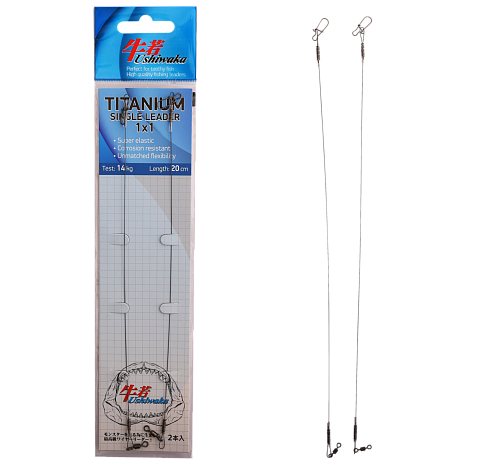 Поводки Ushiwaka Titanium Single Leader 1x1 Поводки Ushiwaka Titanium Single Leader 1x1