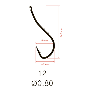 Крючки Saikyo KH-10108 R BN RYUSEN BAIT HOLDER №12 (10 шт.)