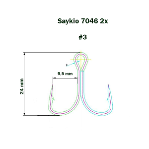 Крючки Saikyo тройн.7046 BN 2X №  3 (50шт)