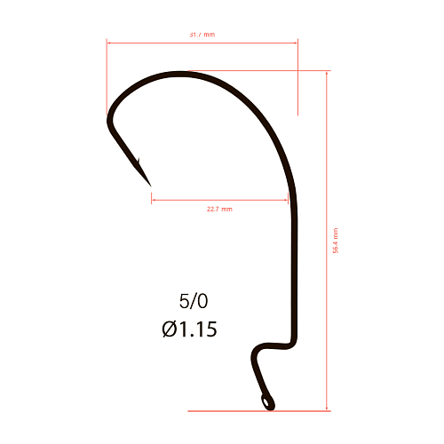 Крючки офсетные Saikyo BS-3315 Offset Hook