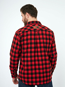 Рубашка Alaskan с мех. подкл. красная клетка     XS