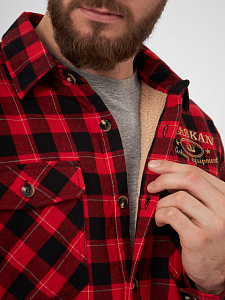 Рубашка Alaskan с мех. подкл. красная клетка     XS