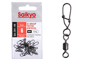 Вертлюг с застежкой Saikyo SA-301-06 - 10 шт (13кг)