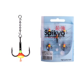 Тройник-капля ECOPRO красный хвост, тип A + цепочка (Saikyo)