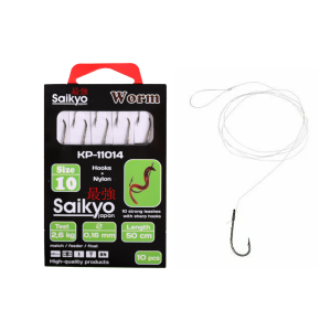Крючки с поводками Saikyo KP-11014 Worm