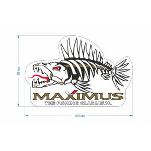 Наклейка Maximus рыба белый фон