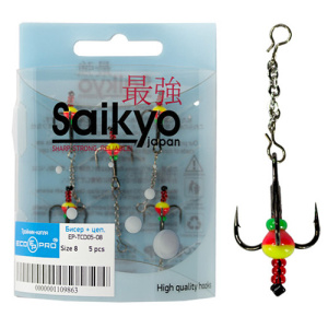 Тройник-капля ECOPRO бисер + цепочка (Saikyo)